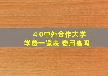 4 0中外合作大学学费一览表 费用高吗